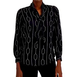 Geo-Print Tie-Neck Tunic BRAND NEW